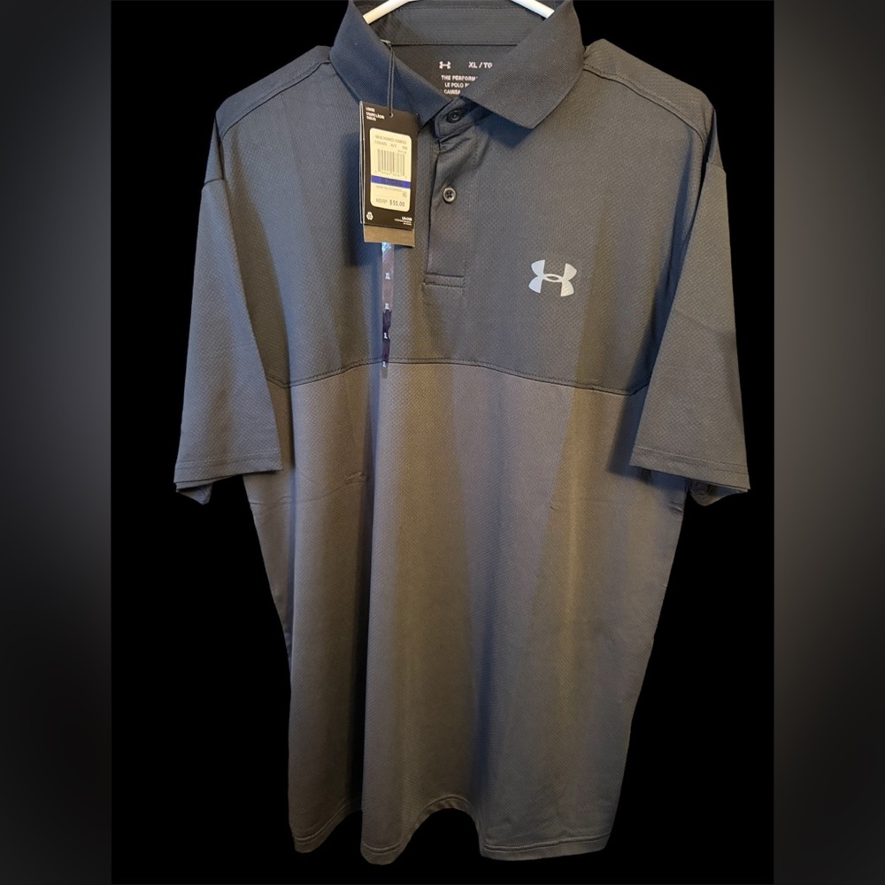 Under Armour Men's XL Charcoal Color Block Golf Polo